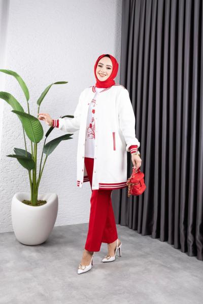 ALANUR ÜÇLÜ TAKIM Kırmızı