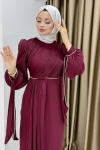Aleyna abiye Bordo