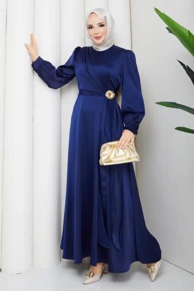 Aliye tesettür Elbise  Lacivert
