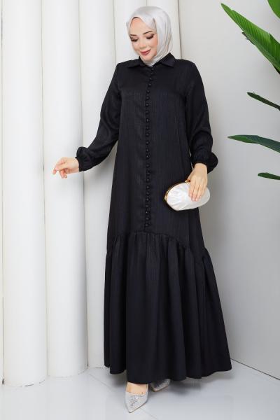 Asel tesettür elbise  Siyah