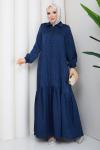 Asel tesettür elbise  Lacivert