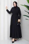 Aşkın tesettür elbise Siyah