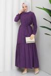Aşkın tesettür elbise Mor
