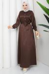 Belkıs tesettür elbise  Kahverengi