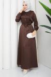 Belkıs tesettür elbise  Kahverengi