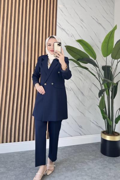 Beste ceketli takım Lacivert