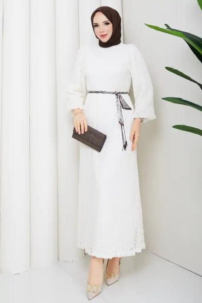 Beyza elbise  Ekru