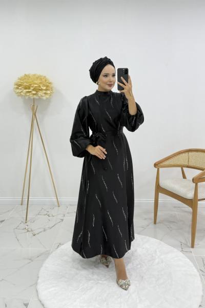 Billur elbise Siyah