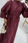 Billur elbise Bordo