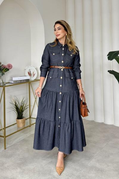 Ceren elbise Lacivert