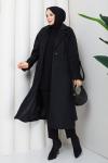 Ceyda tesettür kaşe kaban  Siyah