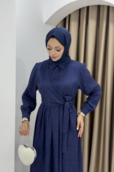 Demet elbise  Lacivert