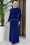 Derya abiye elbise  Saks Mavisi