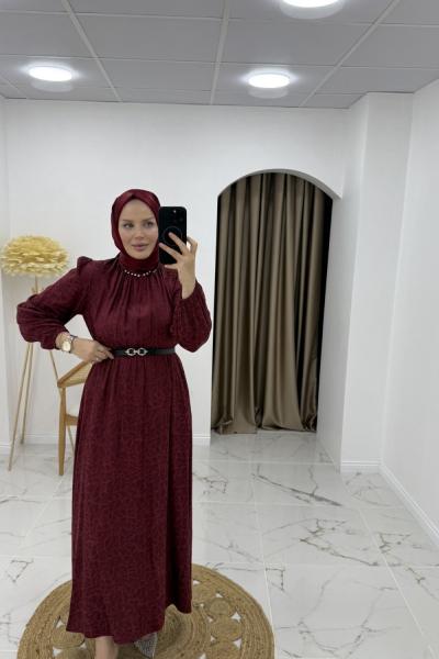 Destan elbise Bordo