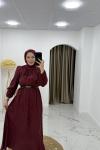 Destan elbise Bordo