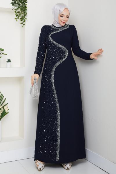 Dicle  abiye elbise  Lacivert