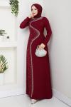 Dicle abiye elbise  Bordo