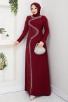 Dicle abiye elbise  Bordo