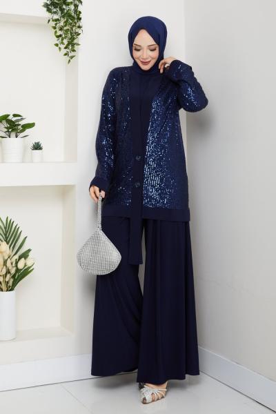 Dilara pantolonlu takım  Lacivert