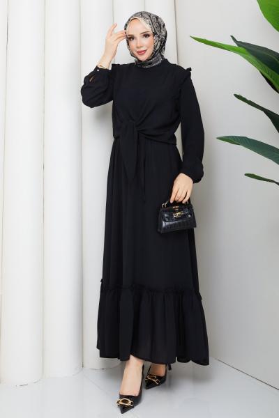 Diva linda etekli takım  Siyah