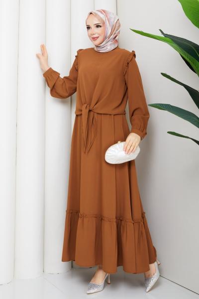 Diva linda etekli takım  Kahverengi
