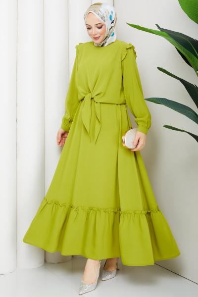 Diva linda etekli takım  Fıstık Yeşili