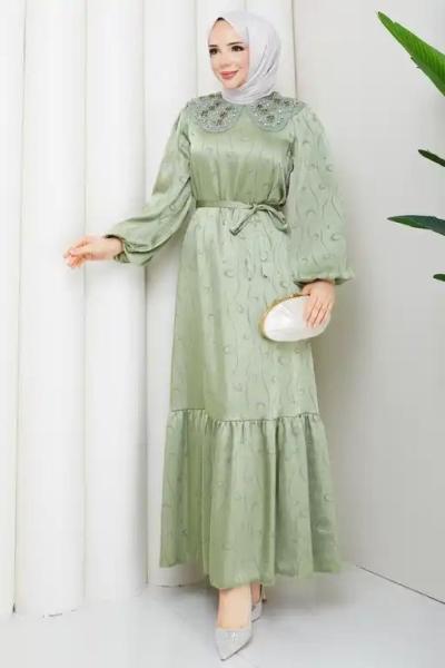 Ebrar tesettür elbise  Yeşil
