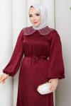 Ebrar tesettür elbise  Bordo