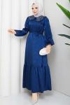Ebrar tesettür elbise  Lacivert
