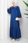 Ebrar tesettür elbise  Lacivert