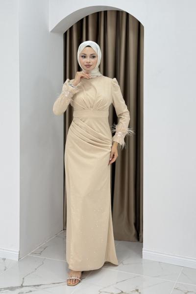 Elçin abiye Taş Rengi