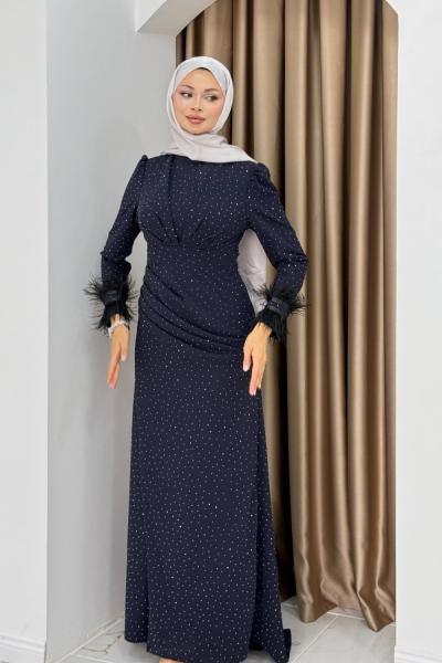 Elçin abiye Lacivert