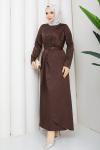 Esin tesettür elbise  Kahverengi