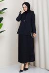 Fatma tesettür etekli takım  Siyah