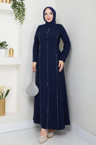 Feride elbise Lacivert