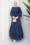 Fisun tesettür elbise  Lacivert