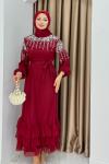 GAMZE ELBİSE  Bordo