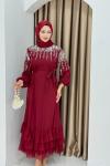 GAMZE ELBİSE  Bordo