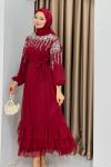 GAMZE ELBİSE  Bordo