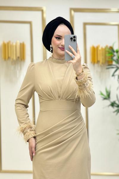 favori elbise abiye Bej