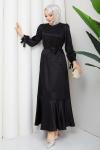 Gökçe tesettür elbise  Siyah