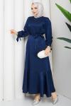 Gökçe tesettür elbise  Lacivert