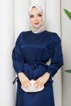 Gökçe tesettür elbise  Lacivert