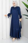 Gökçe tesettür elbise  Lacivert
