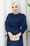 Gökçe tesettür elbise  Lacivert