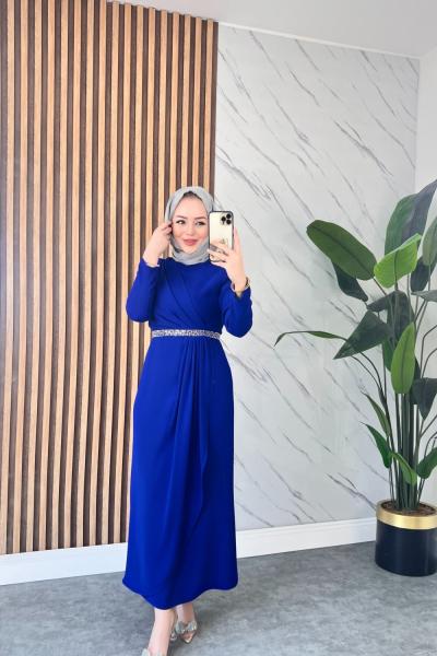 Gönül elbise Saks Mavisi