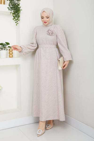 Gül elbise Taş Rengi