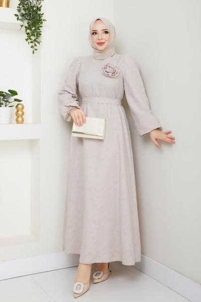 Gül elbise Taş Rengi