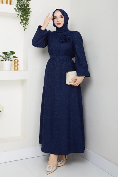 Gül elbise Lacivert
