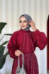 Gülnaz etekli takım Bordo